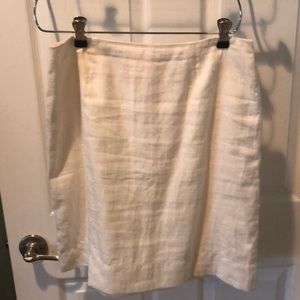 Hennes Collection from H&M White Linen Lined Skirt